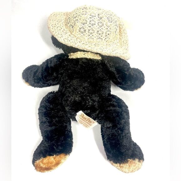 Dan Dee Collectors Choice Black & Brown Teddy Bear Plush 11" Squishy Hat Scarf - Picture 4 of 5